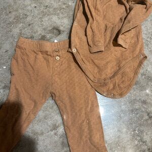 Quincy Mae Tan Knit Kids Leggings Set